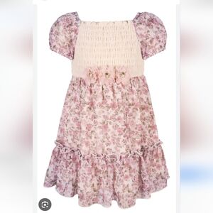 Zunie Puff Sleeve Lace Trim Chiffon Dress 12 Months NWT